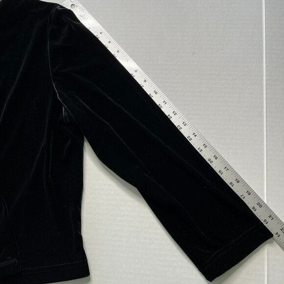 Vtg Coldwater Creek Velvet Cardigan XL Jewel Button Y2K Cropped Stretch Y2K Goth - Picture 8 of 8